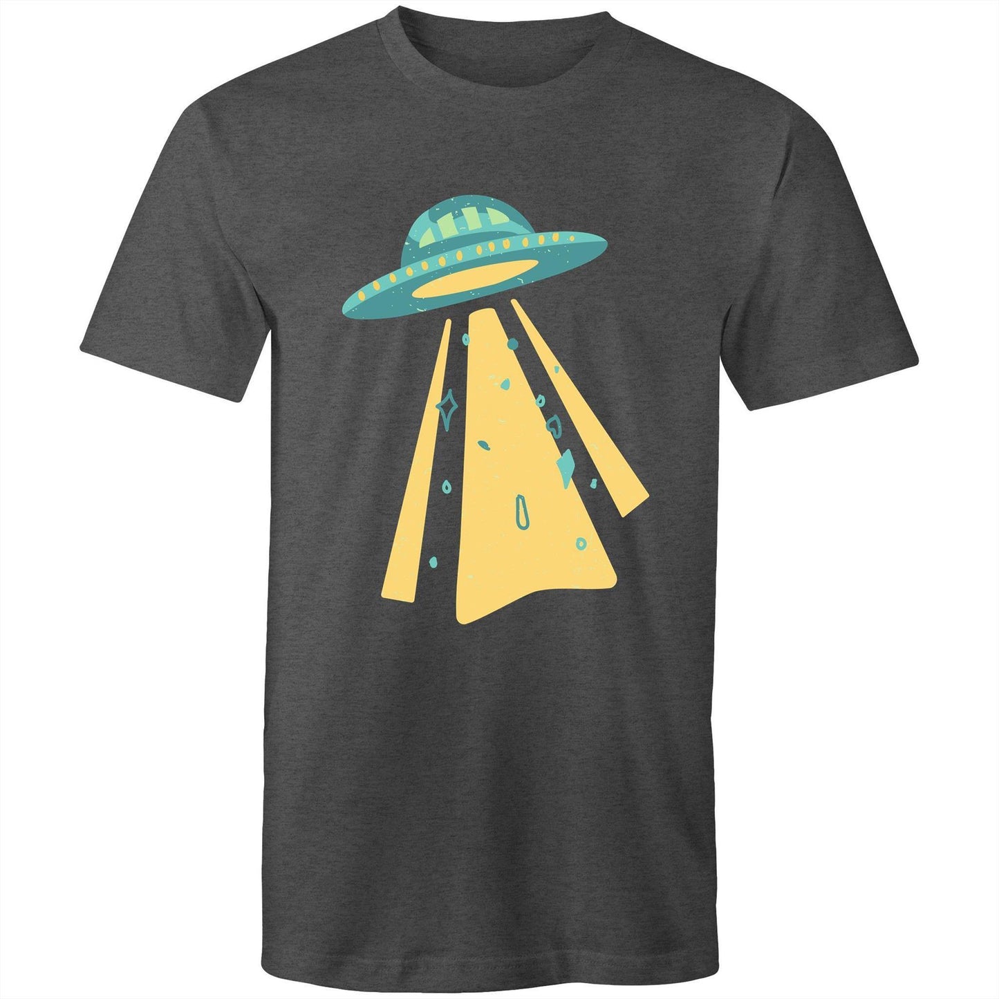 UFO - Mens T-Shirt Asphalt Marle Mens T-shirt Mens Retro Sci Fi Space