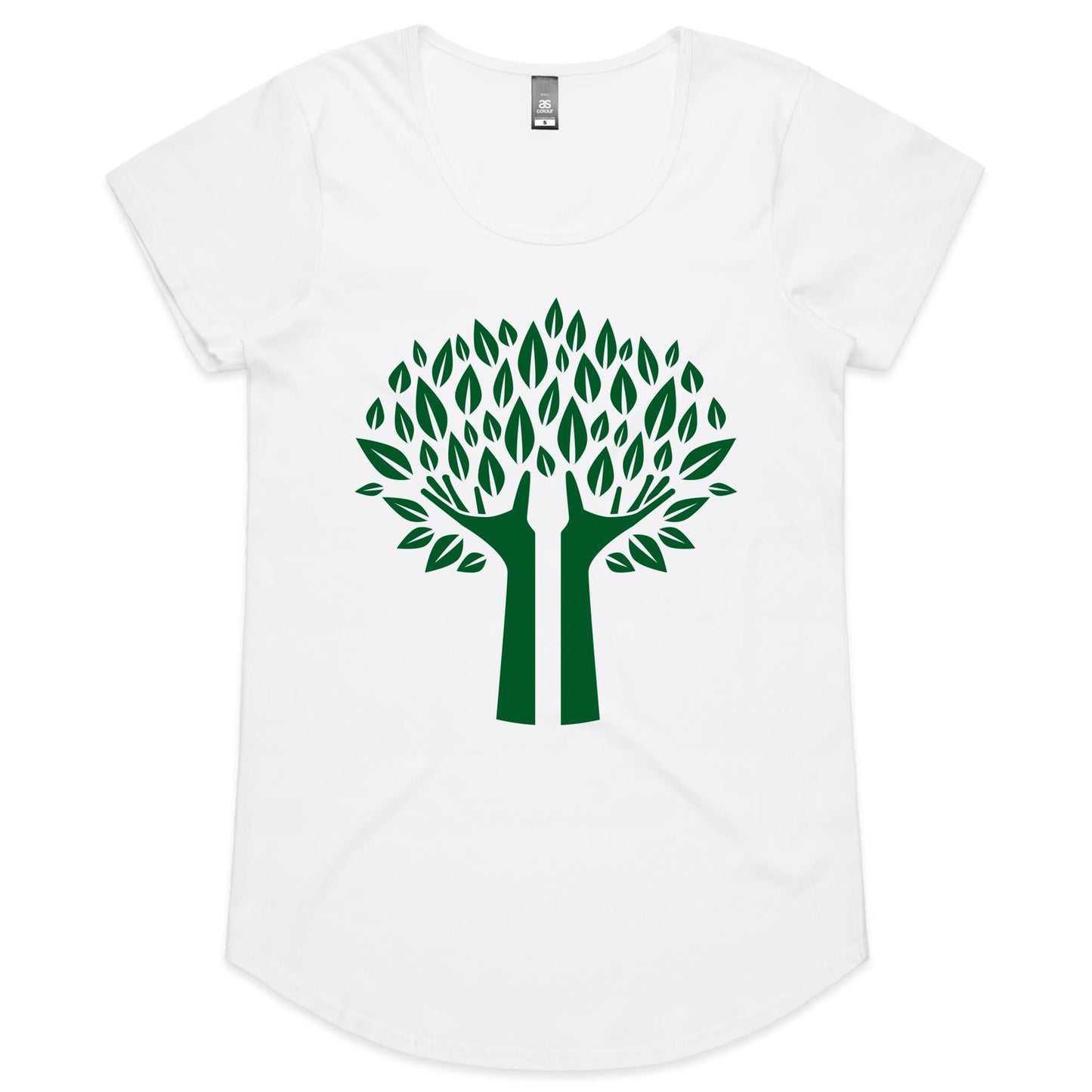 Green Tree - Womens Scoop Neck T-Shirt White Womens Scoop Neck T-shirt Environment Plants Womens