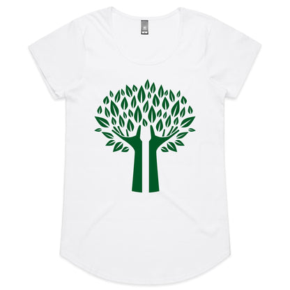 Green Tree - Womens Scoop Neck T-Shirt White Womens Scoop Neck T-shirt Environment Plants Womens