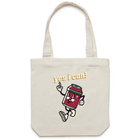Yes I Can! - Canvas Tote Bag Default Title Tote Bag Motivation Retro
