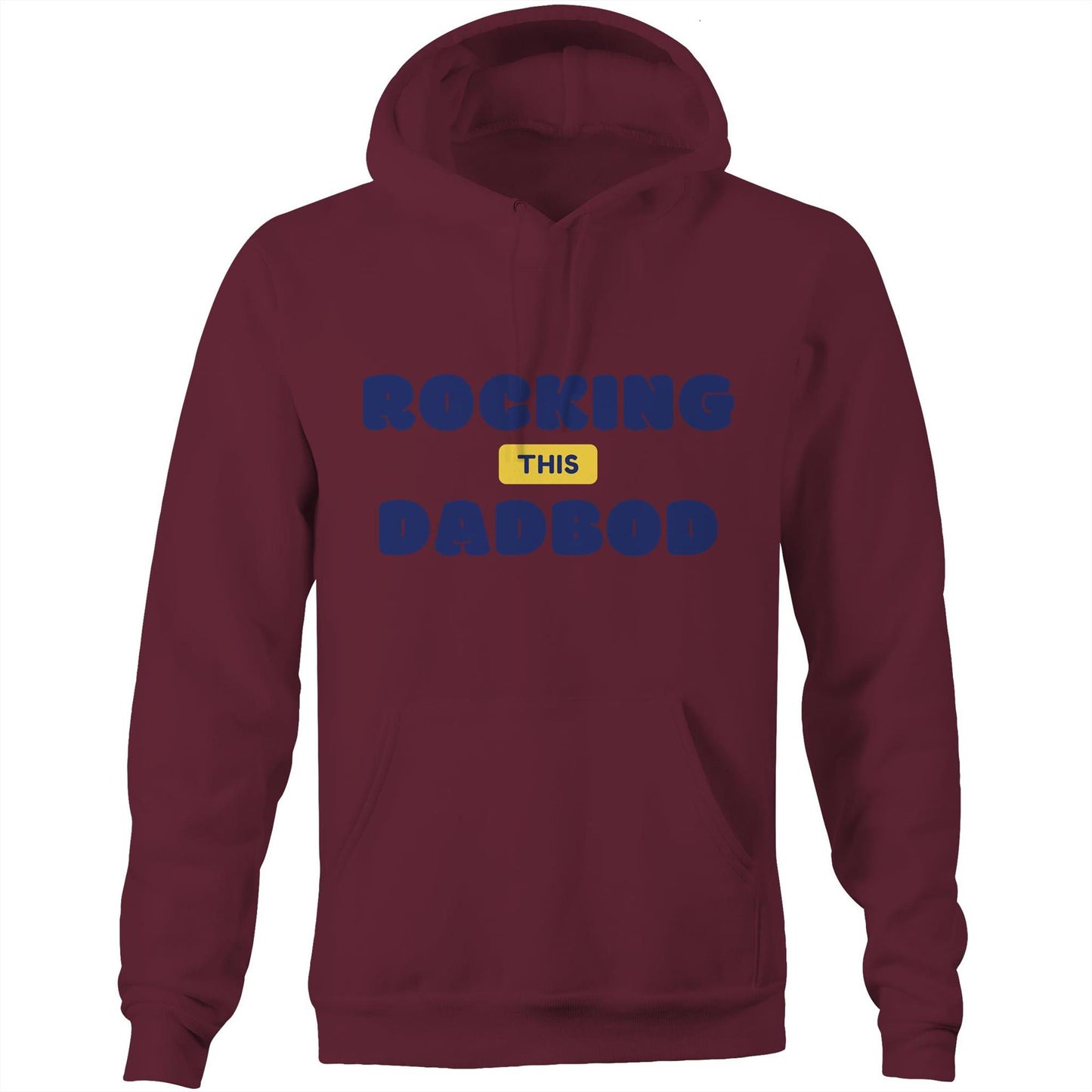 Rocking This DadBod - Pocket Hoodie Sweatshirt Burgundy Hoodie Dad