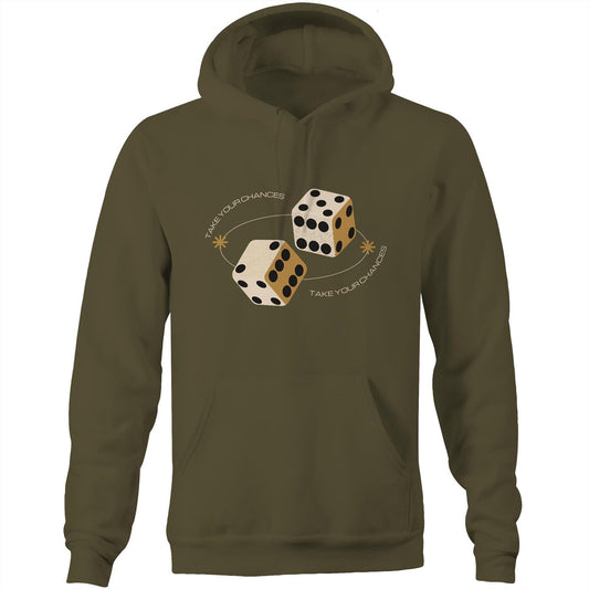 Dice, Take Your Chances - Pocket Hoodie Sweatshirt Army Hoodie Games