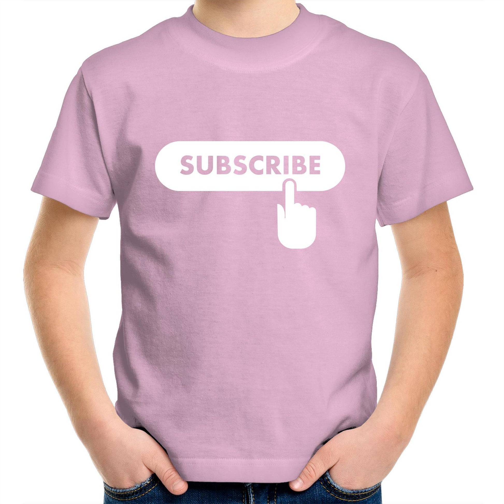 Subscribe - Kids Youth Crew T-Shirt Pink Kids Youth T-shirt Funny