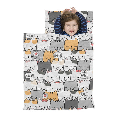 Cat Hello - Kids' Sleeping Bag Kids Sleeping Bag animal