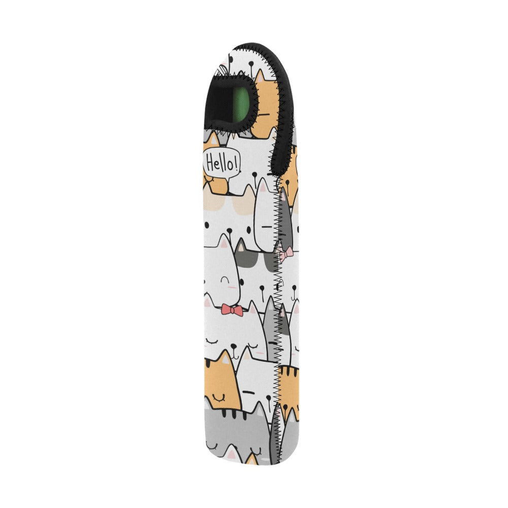 Cat Hello - Neoprene Wine Bag Wine Bag Printed Offshore