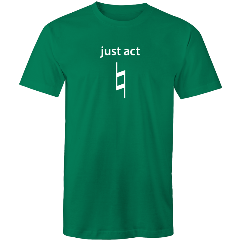 Just Act Natural - Mens T-Shirt Kelly Green X-Large Mens T-shirt Funny Mens Music