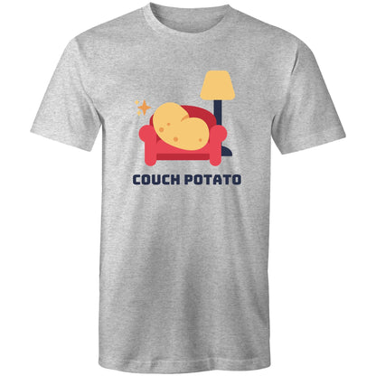 Couch Potato - Mens T-Shirt Grey Marle Mens T-shirt Funny Plants