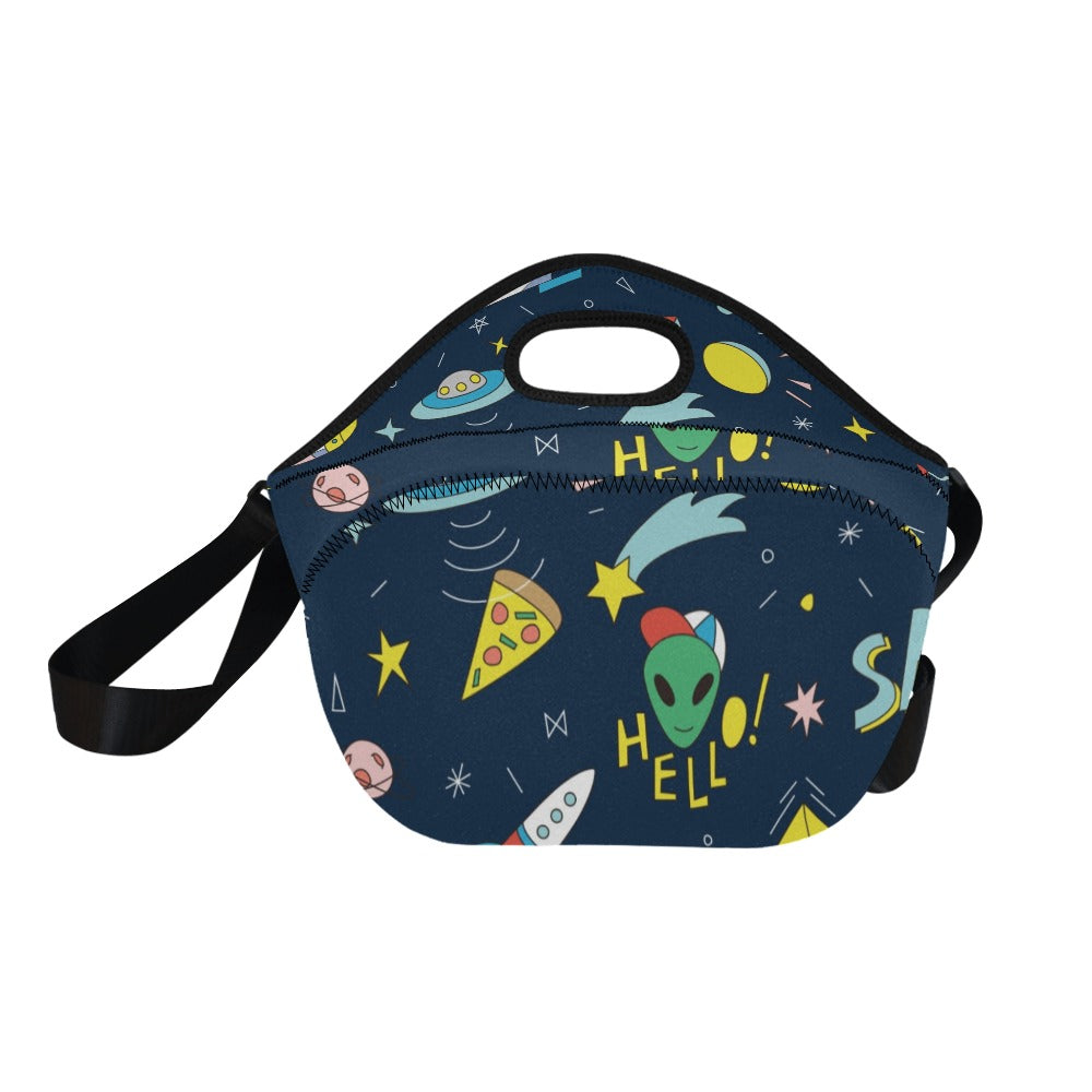 Hello Alien - Neoprene Lunch Bag/Large Neoprene Lunch Bag/Large Printed Offshore Sci Fi