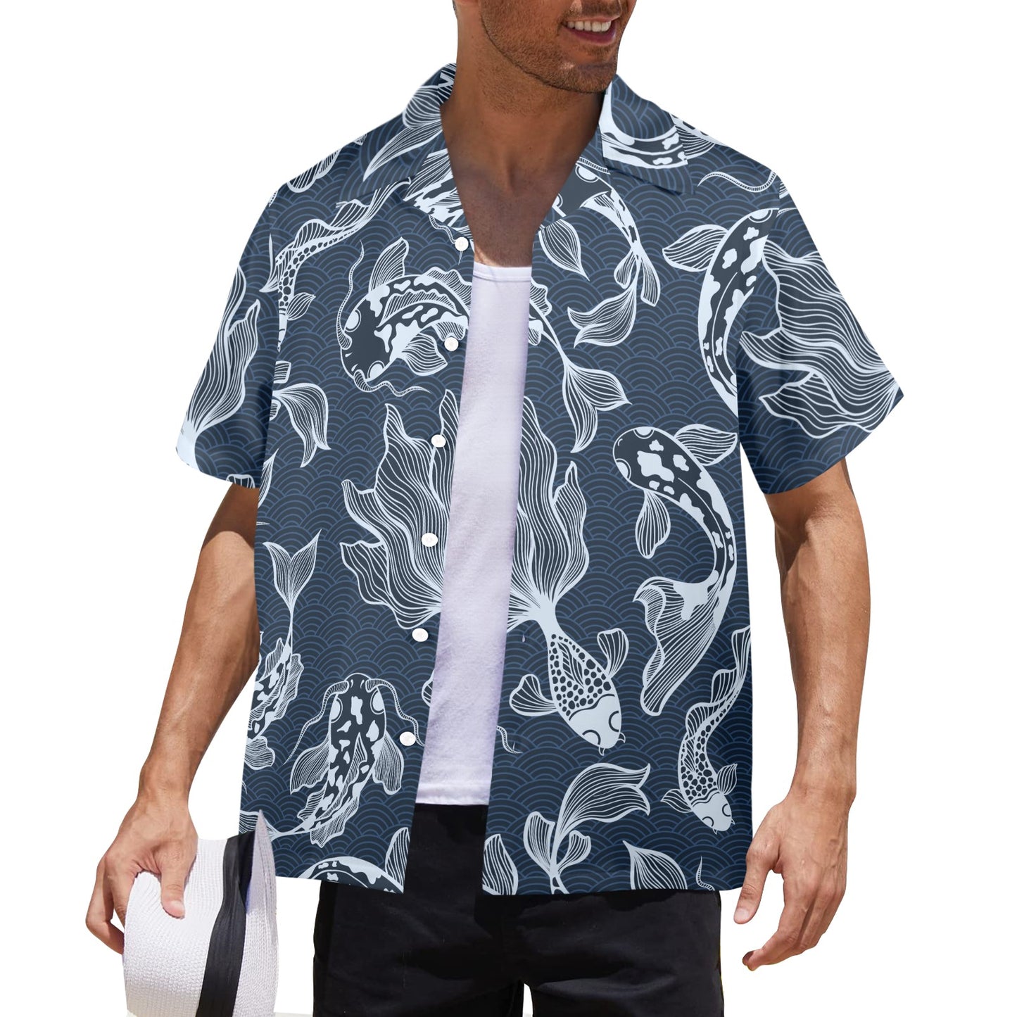 Blue Fish - Mens Hawaiian Shirt Mens Hawaiian Shirt