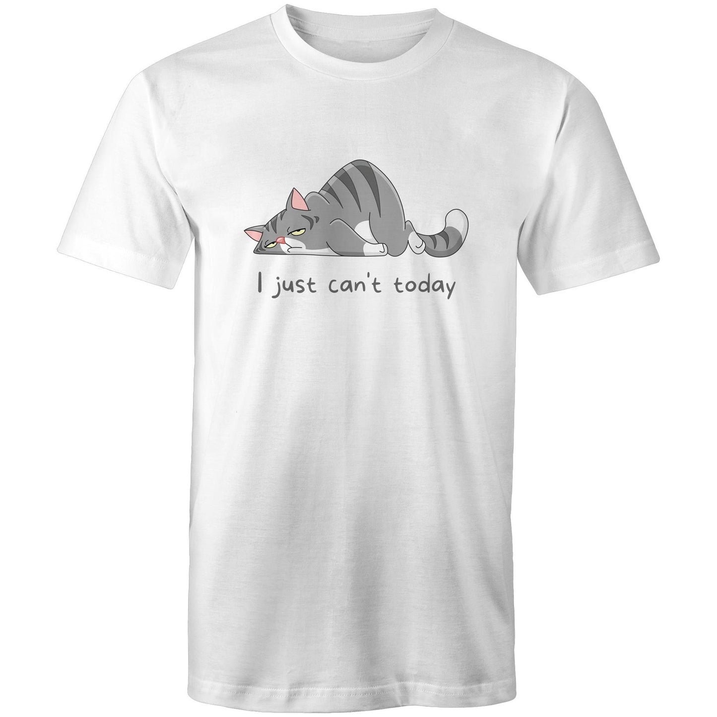 Cat, I Just Can't Today - Mens T-Shirt White Mens T-shirt animal