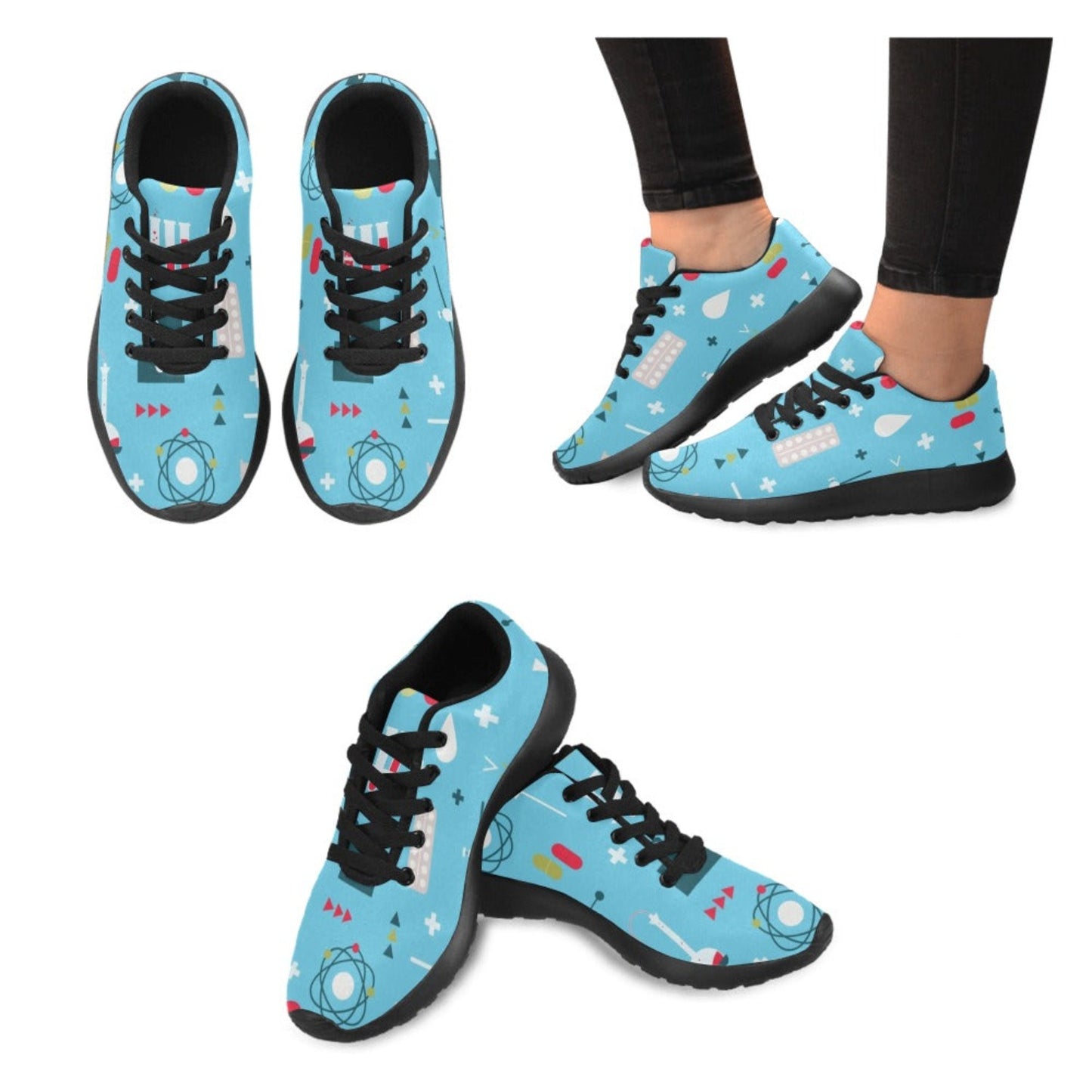 Science Lab - Kids Sneakers Science Lab - Black Kid's Running Shoes (Model 020) Kids Sneakers
