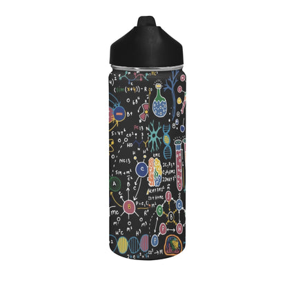 Science Time Insulated Water Bottle with Straw Lid (18 oz) Insulated Water Bottle with Straw Lid Printed Offshore