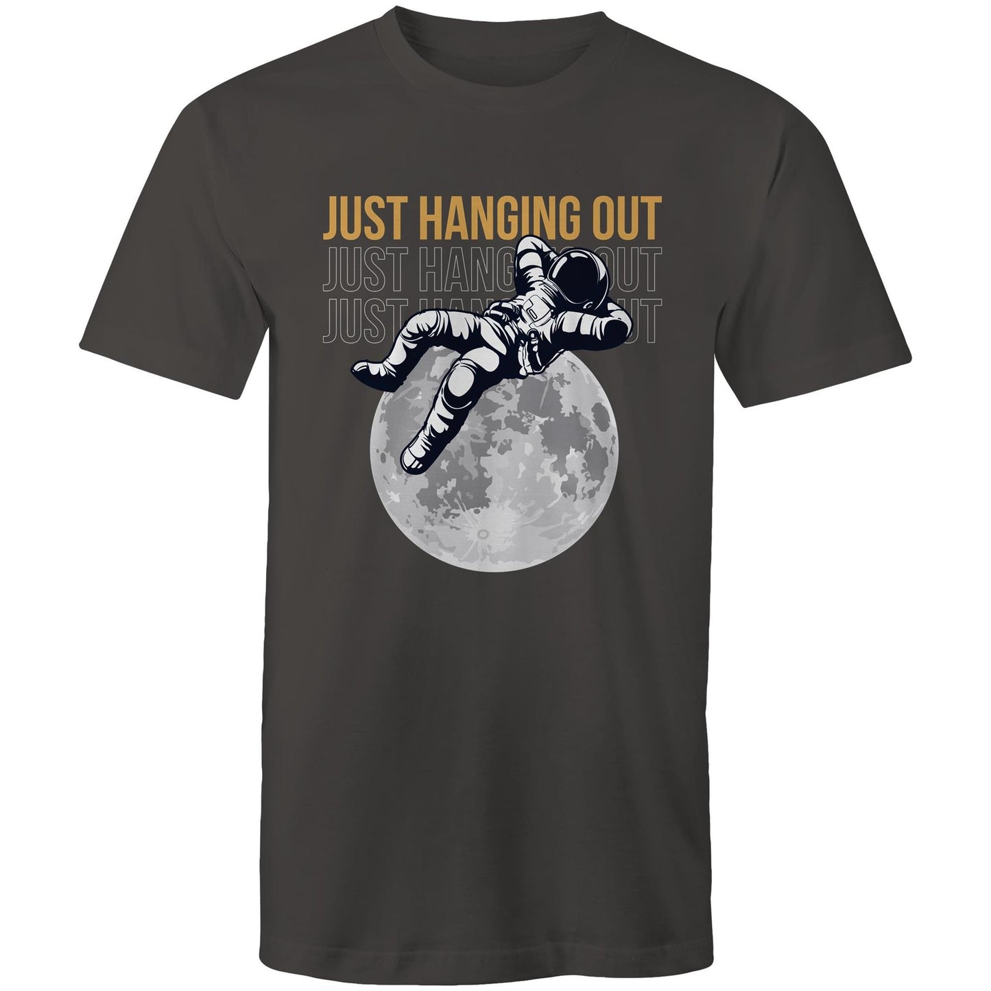Just Hanging Out - Mens T-Shirt Charcoal Mens T-shirt Space