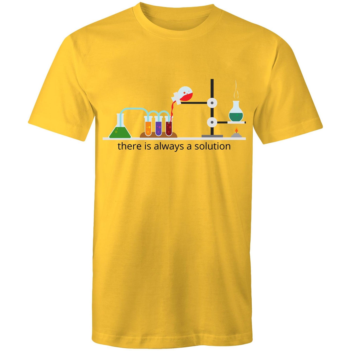 There Is Always A Solution, In Colour - Mens T-Shirt Yellow Mens T-shirt Mens Science