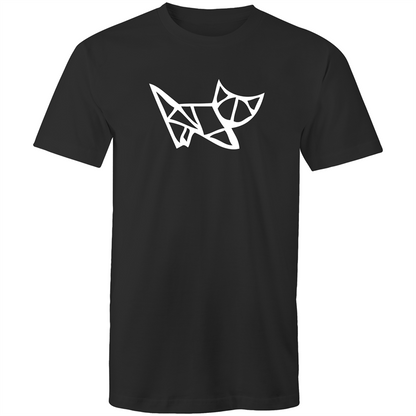 Origami Kitten - Mens T-Shirt Black Mens T-shirt animal Mens
