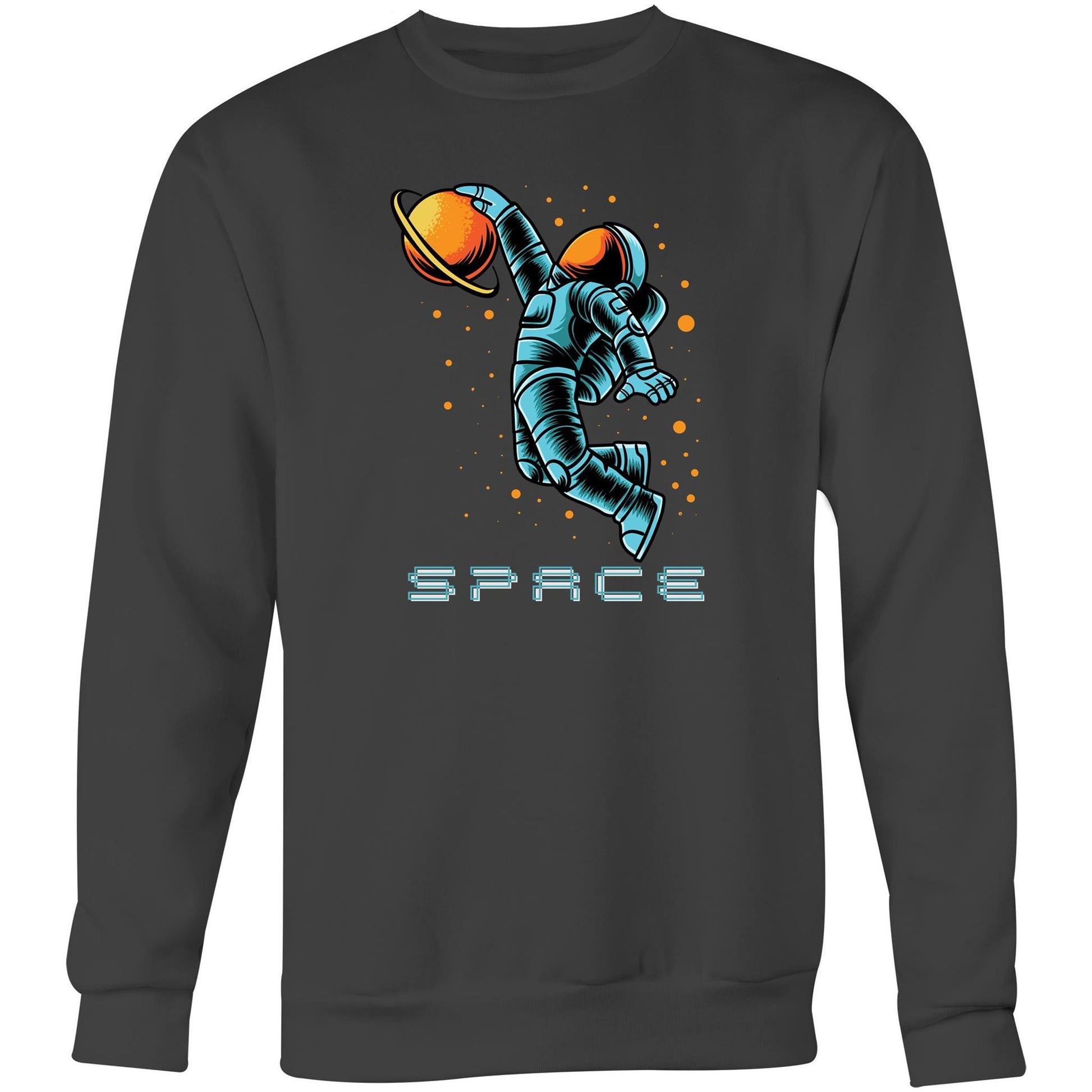 Astronaut Basketball - Crew Sweatshirt Coal Sweatshirt Space