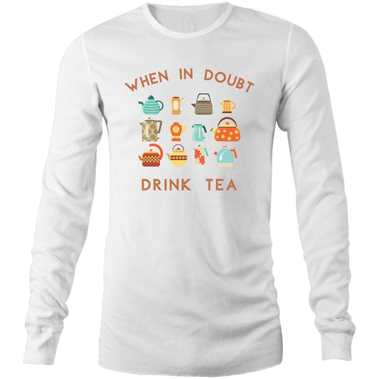 Drink Tea - Long Sleeve T-Shirt White Unisex Long Sleeve T-shirt Mens Tea Womens