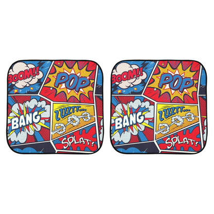 Comic Book - Car Sun Shade 28"x28"x2pcs Car Sun Shade 28"x28"x2pcs comic