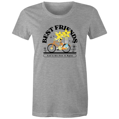 Best Friends - Womens T-shirt Grey Marle Womens T-shirt Retro