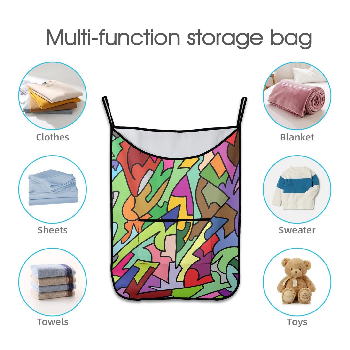 Bright Abstract - Hanging Laundry Bag Hanging Laundry Bag Printed Offshore