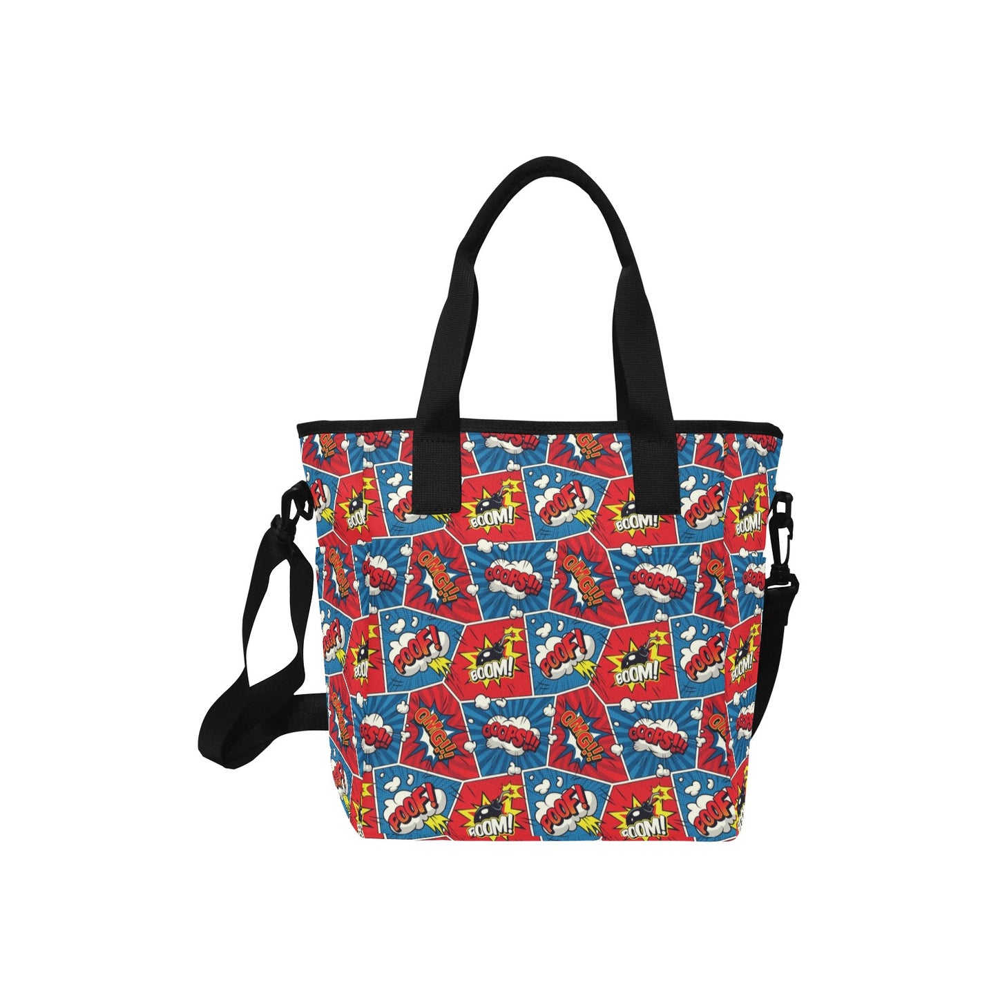 Comic Book Pop - Tote Bag with Shoulder Strap Nylon Tote Bag