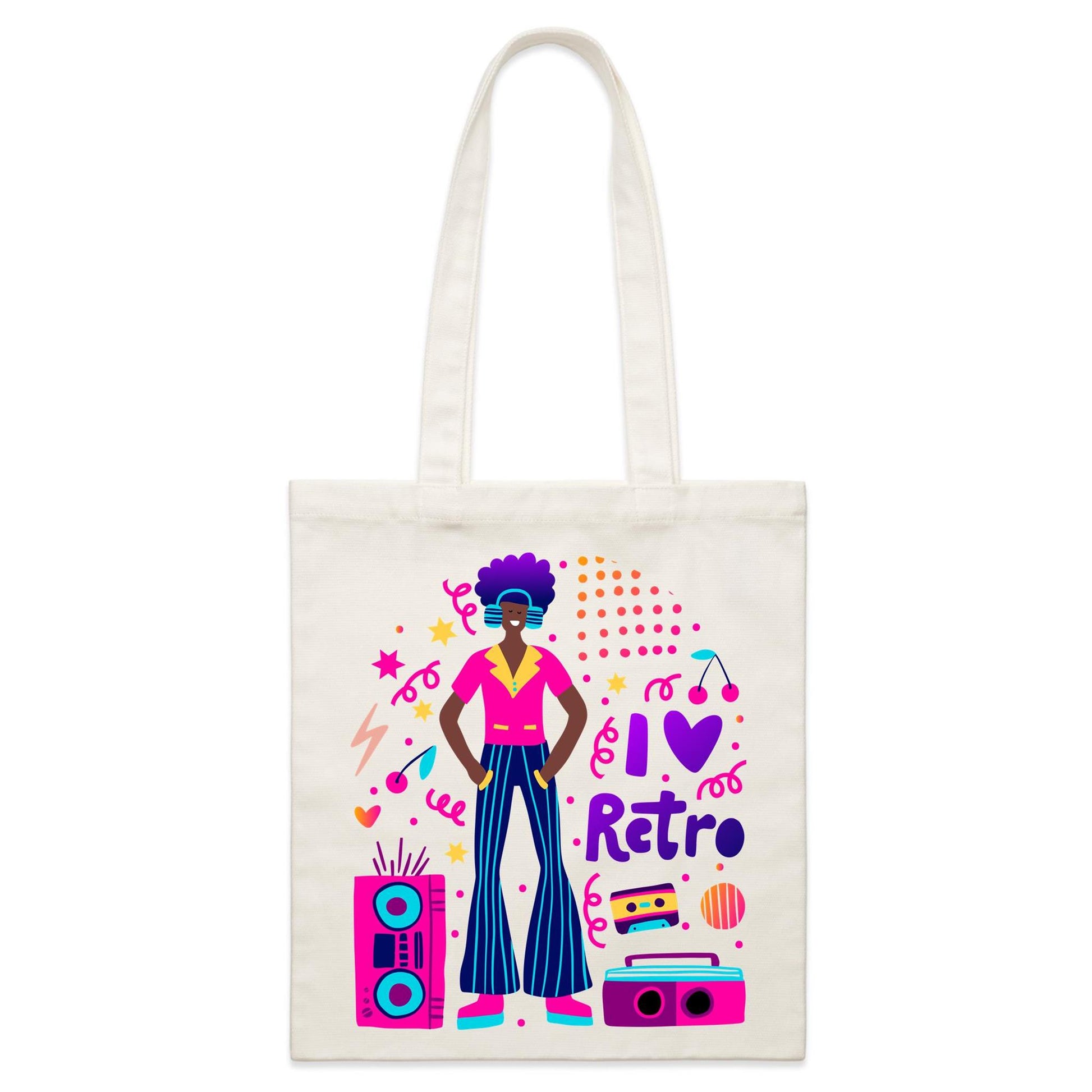 I Love Retro - Parcel Canvas Tote Bag Default Title Parcel Tote Bag