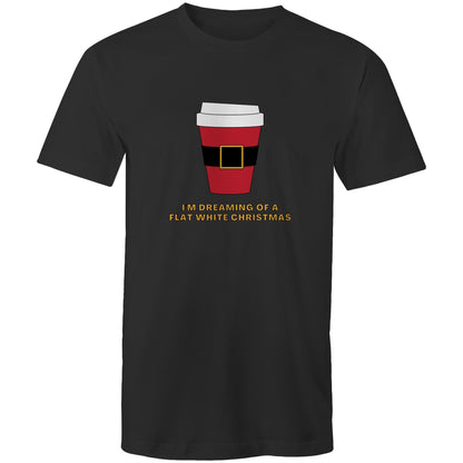 I'm Dreaming Of A Flat White Christmas - Mens T-Shirt Black Christmas Mens T-shirt Merry Christmas