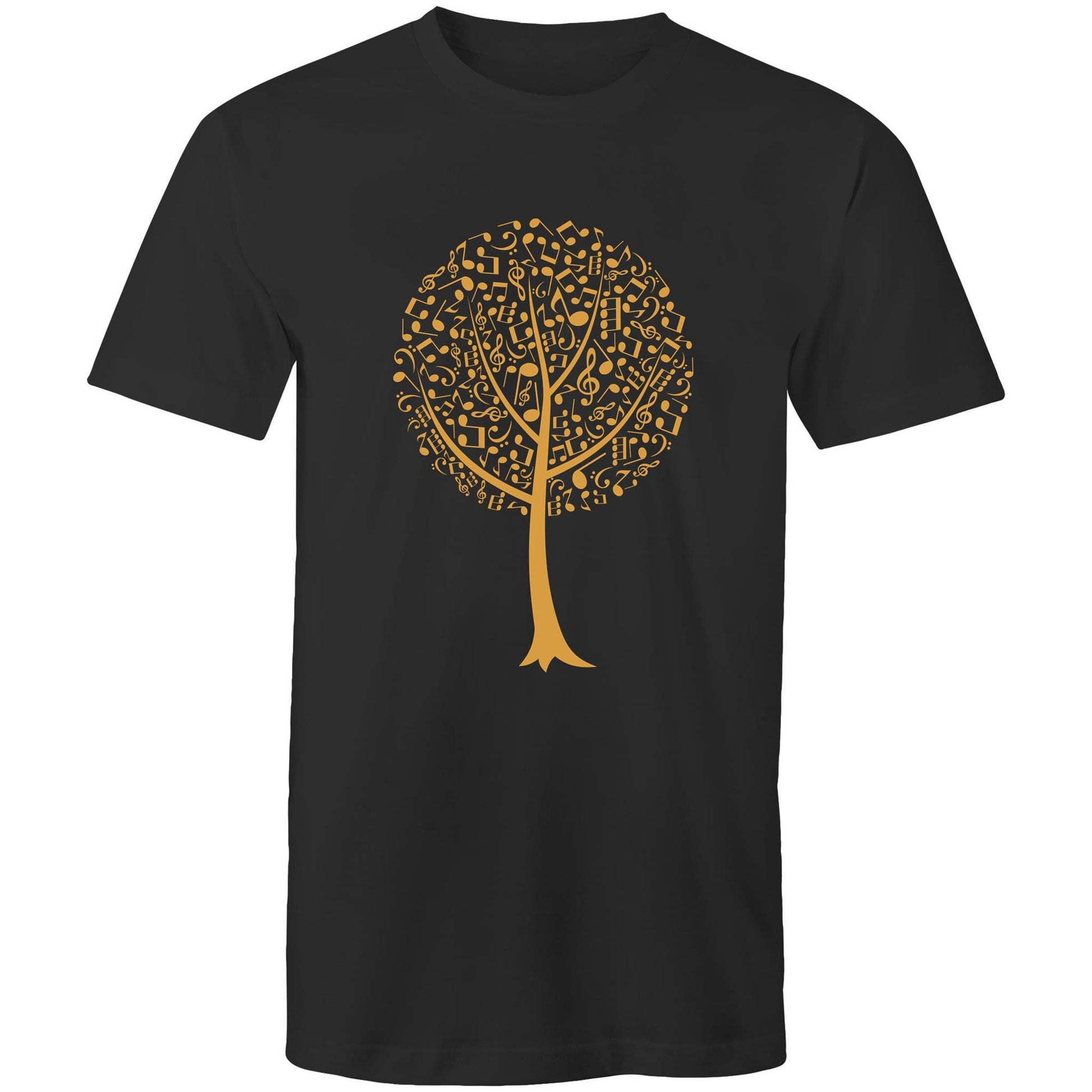 Music Tree - Mens T-Shirt Black Mens T-shirt Mens Music Plants
