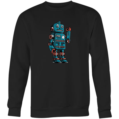 Robot - Crew Sweatshirt Black Sweatshirt Sci Fi