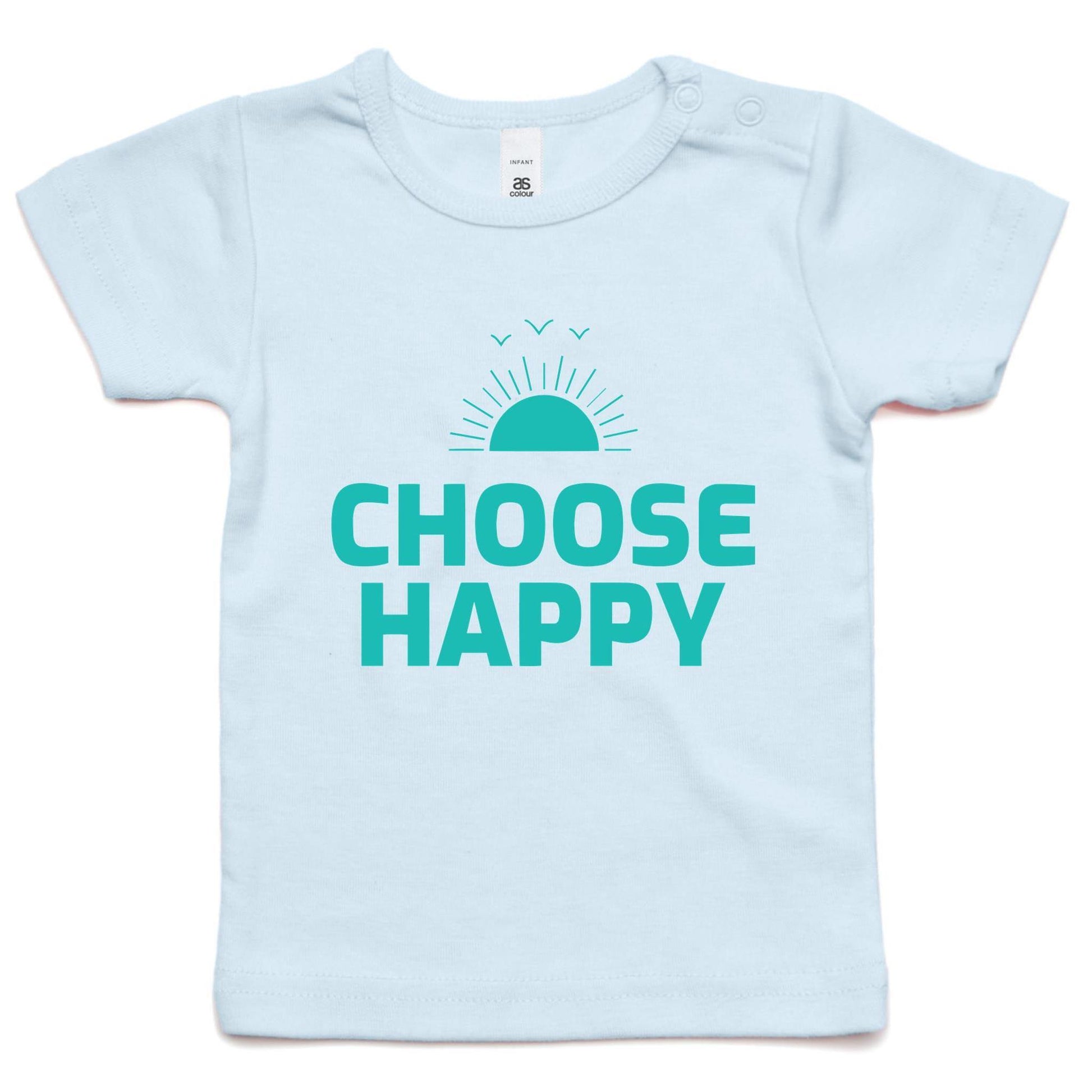 Choose Happy - Baby T-shirt Powder Blue Baby T-shirt kids