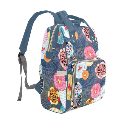 Abstract Floral - Multifunction Backpack Multifunction Backpack