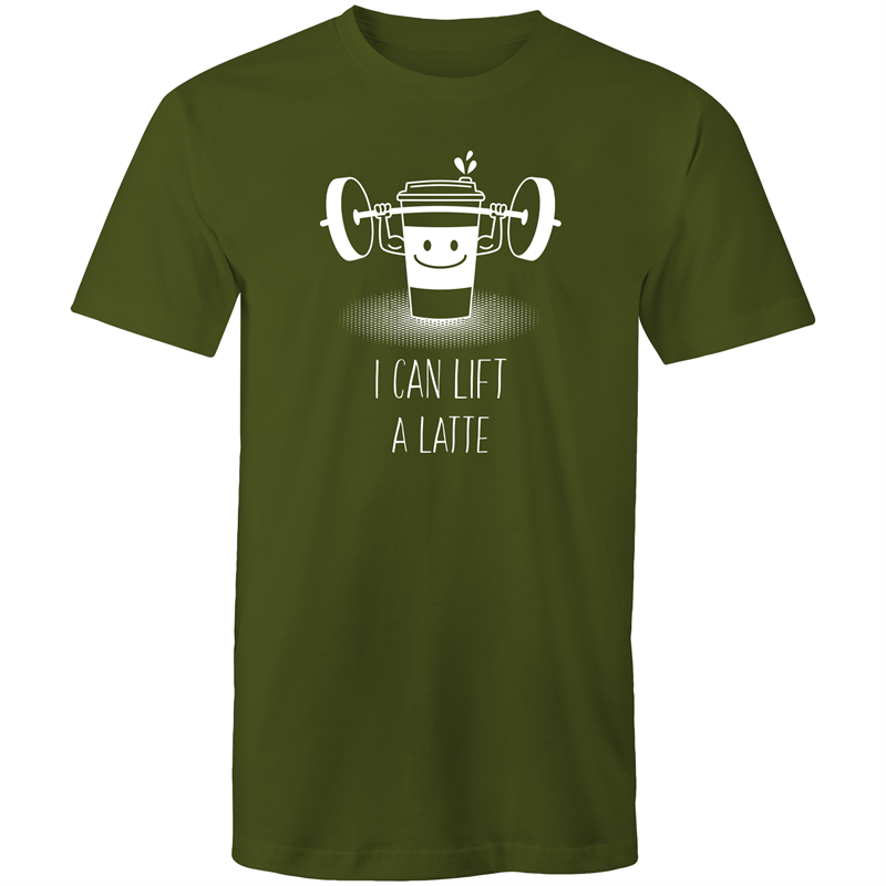 I Can Lift A Latte - Short Sleeve T-shirt Army Green Fitness T-shirt Fitness Mens Womens