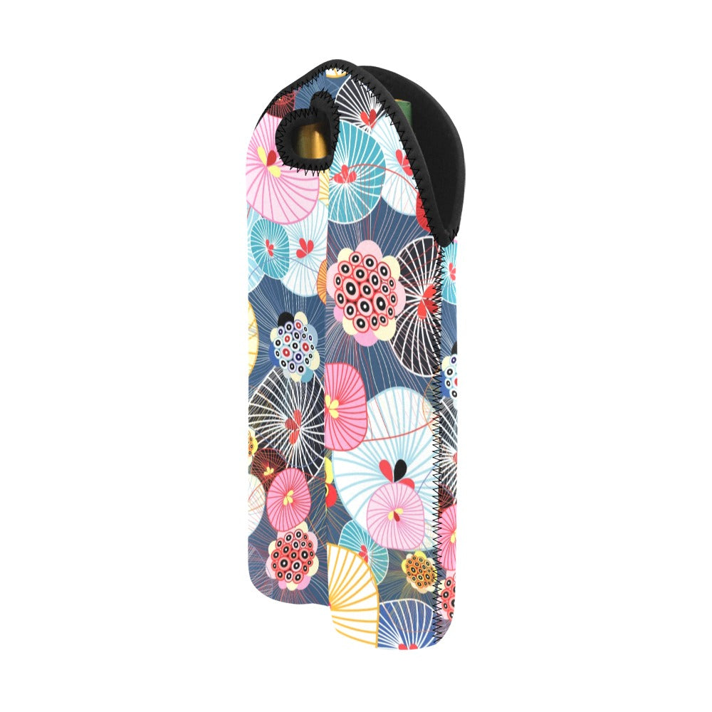 Abstract Floral - 2-Bottle Neoprene Wine Bag 2 Bottle Wine Bag