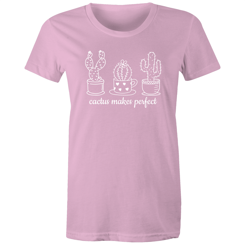 Cactus Makes Perfect - Women's T-shirt Pink Womens T-shirt Plants Womens