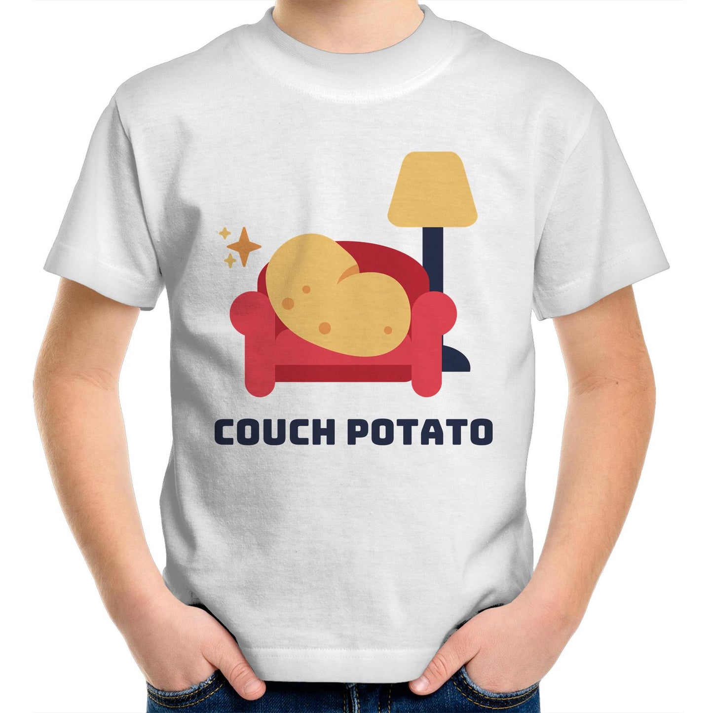 Couch Potato - Kids Youth Crew T-Shirt White Kids Youth T-shirt Funny