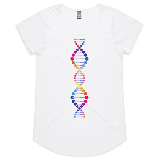 DNA - Womens Scoop Neck T-Shirt White Womens Scoop Neck T-shirt Science Womens