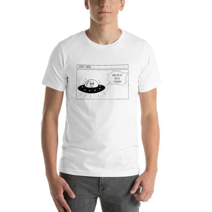 Alien Climate Change - Mens T-Shirt Mens T-shirt comic Environment Funny Mens Sci Fi Space