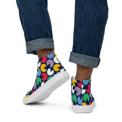 Hungry Circles - Men’s high top canvas shoes Mens High Top Shoes Outside Australia Printed Offshore