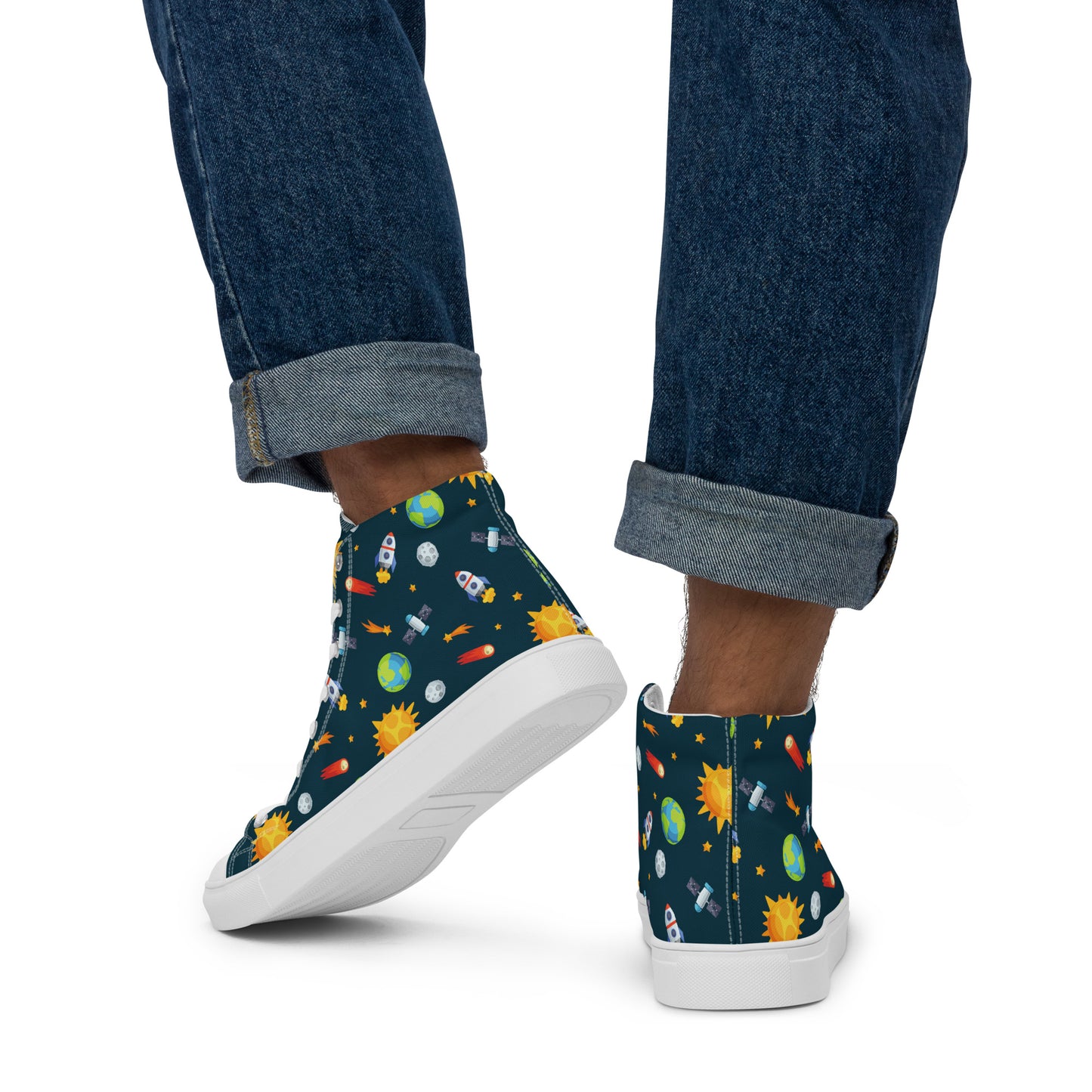 Busy Space - Men’s high top canvas shoes Mens High Top Shoes Outside Australia