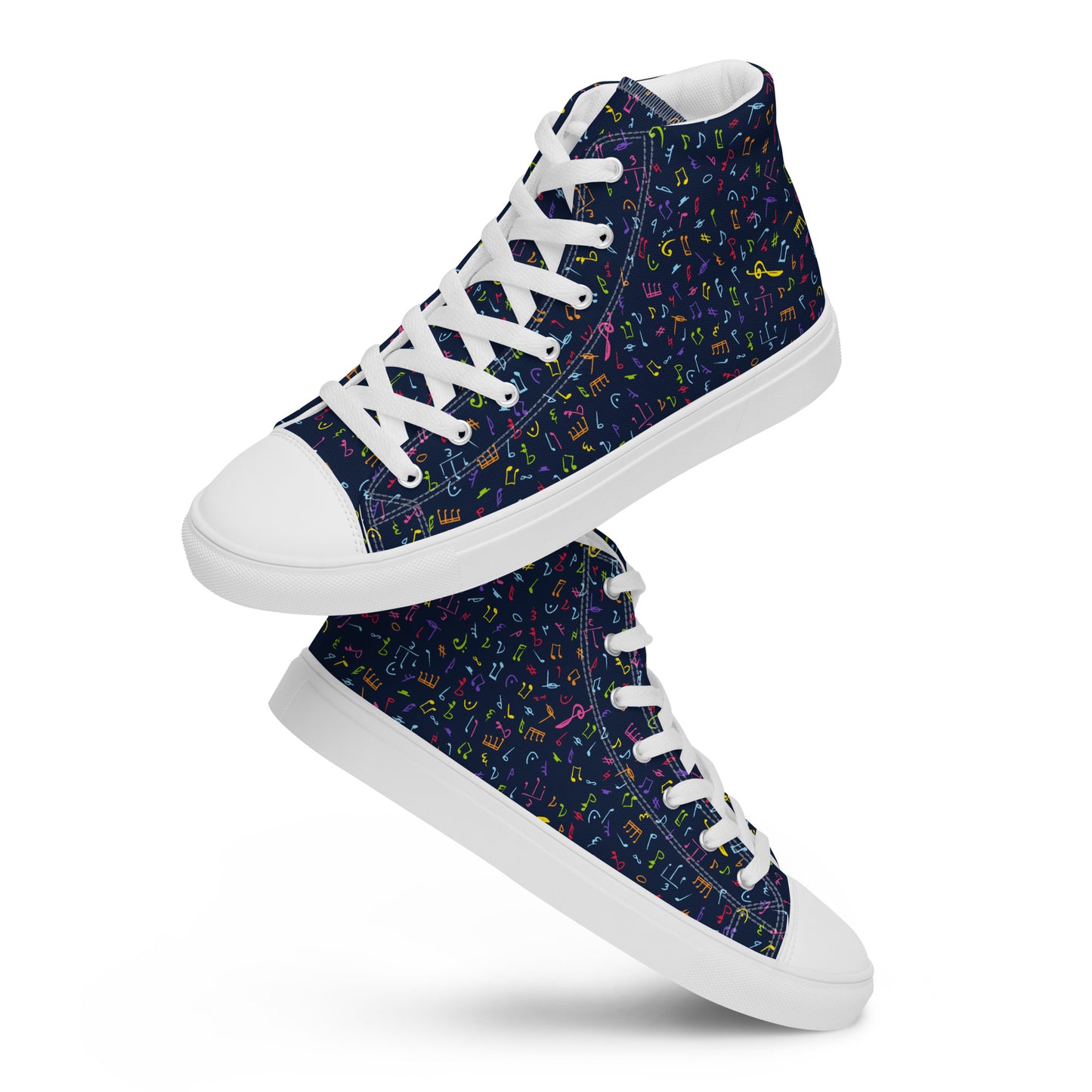 Music Notes - Men’s high top canvas shoes Mens High Top Shoes Outside Australia