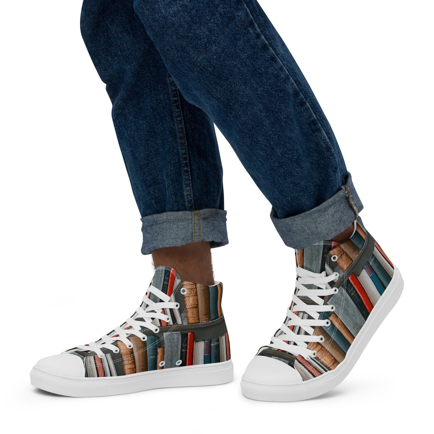 Books - Men’s high top canvas shoes 13 Mens High Top Shoes Outside Australia Printed Offshore