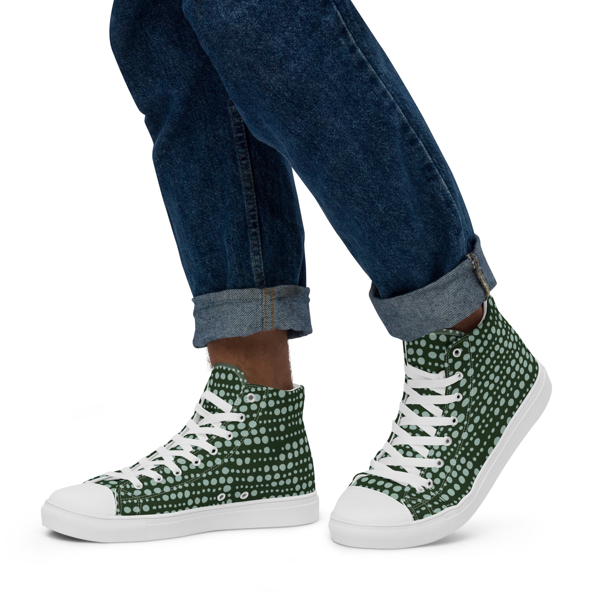 Go Green - Men’s high top canvas shoes Mens High Top Shoes Outside Australia