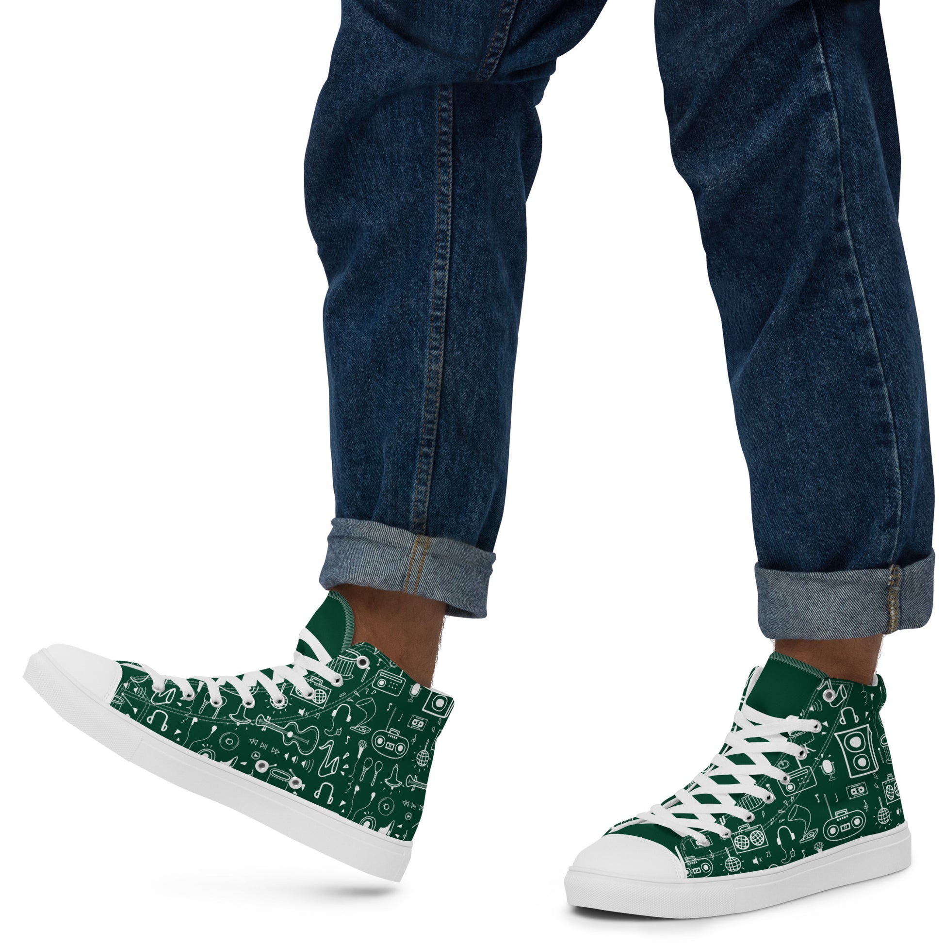 All The Music - Men’s high top canvas shoes 13 Mens High Top Shoes Outside Australia Printed Offshore