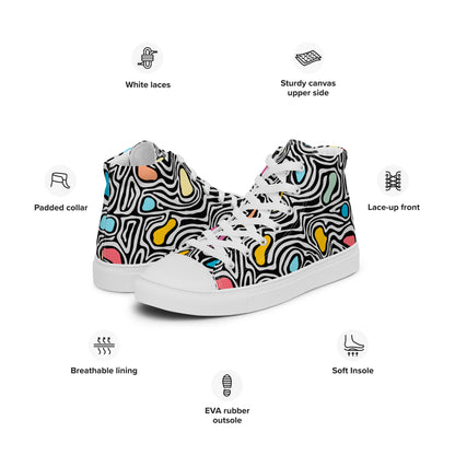 Trippy - Men’s high top canvas shoes Mens High Top Shoes Outside Australia