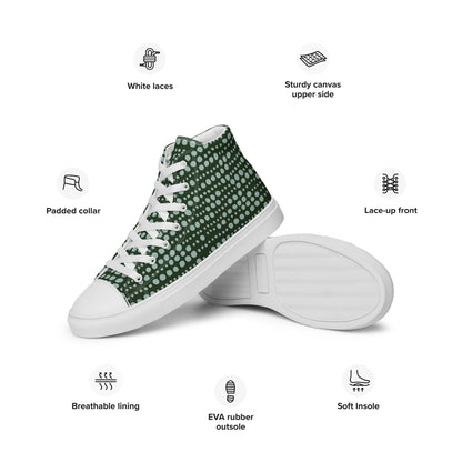 Go Green - Men’s high top canvas shoes Mens High Top Shoes Outside Australia