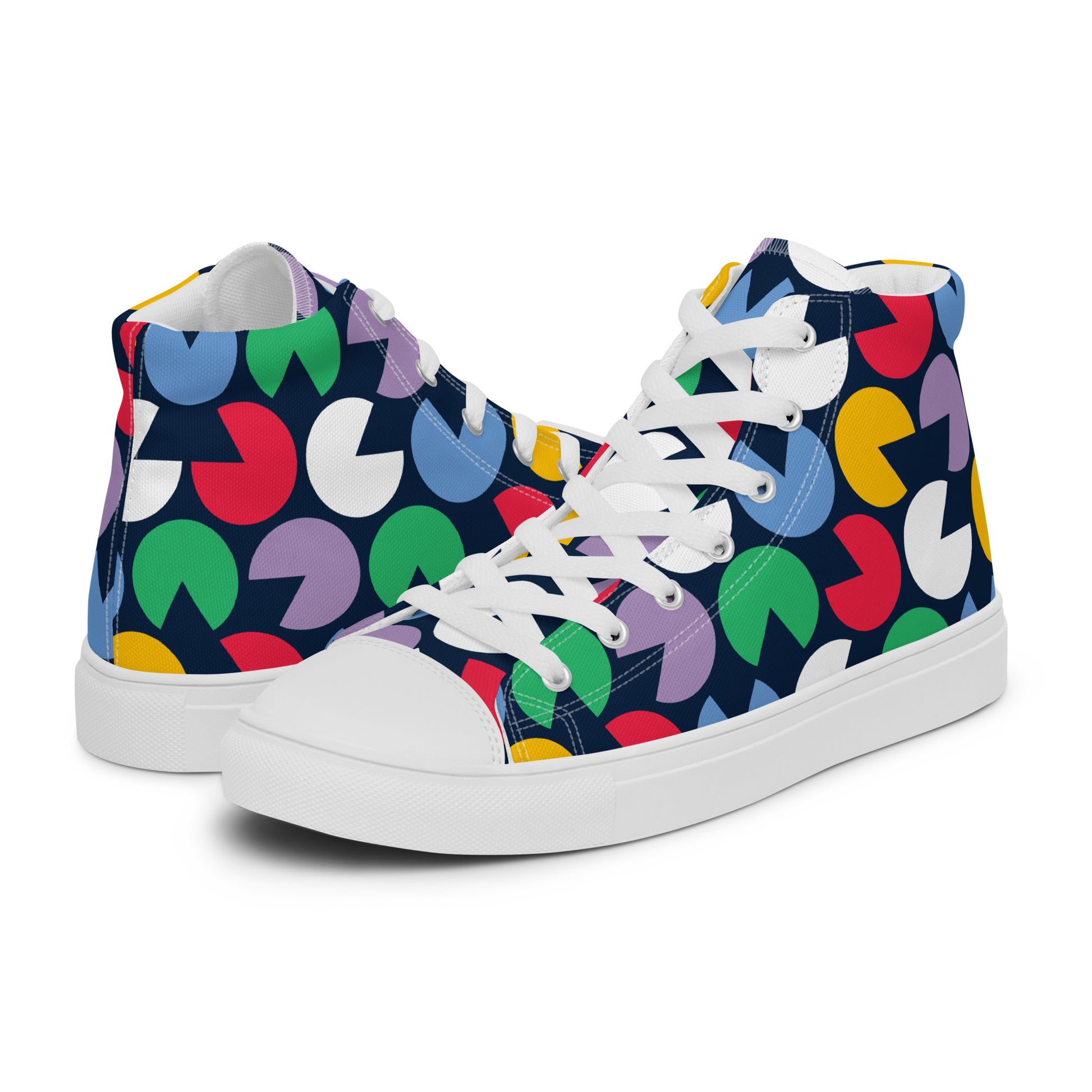 Hungry Circles - Men’s high top canvas shoes Mens High Top Shoes Outside Australia Printed Offshore