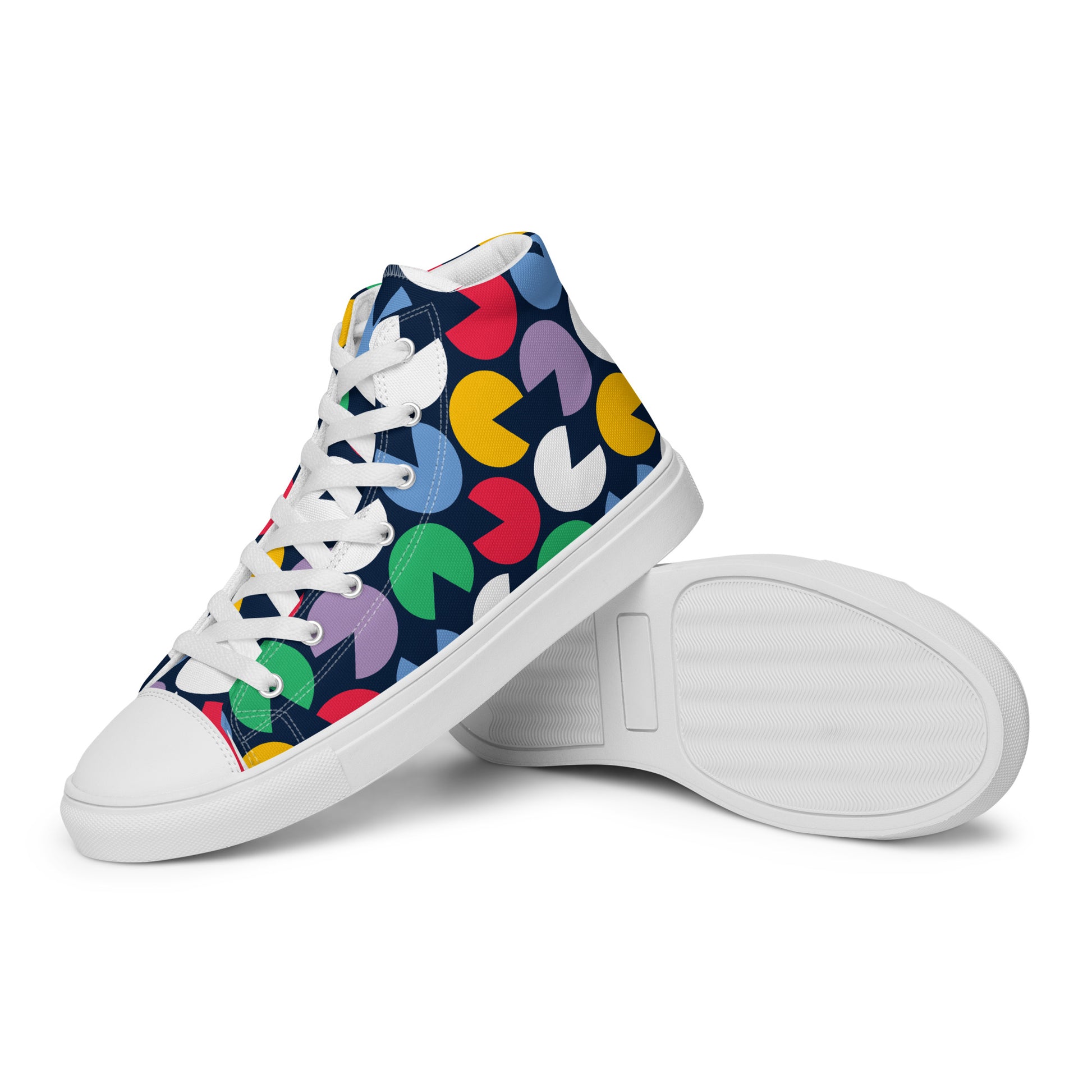 Hungry Circles - Men’s high top canvas shoes Mens High Top Shoes Outside Australia Printed Offshore