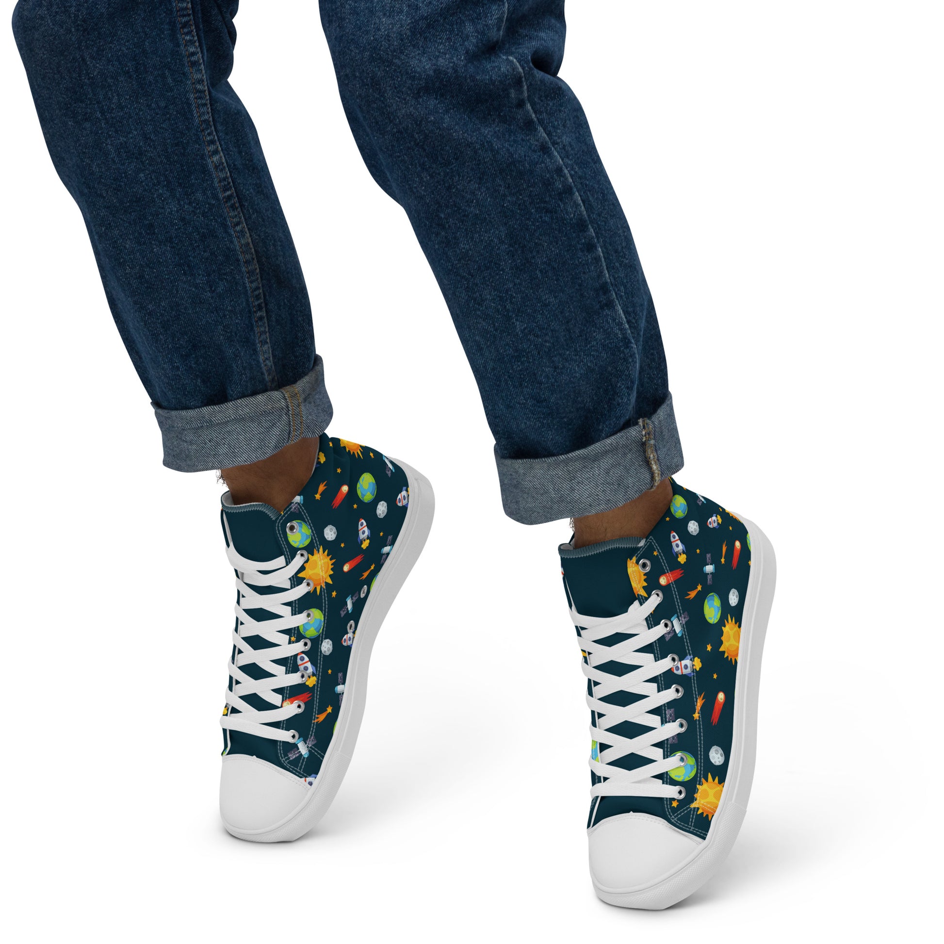 Busy Space - Men’s high top canvas shoes Mens High Top Shoes Outside Australia