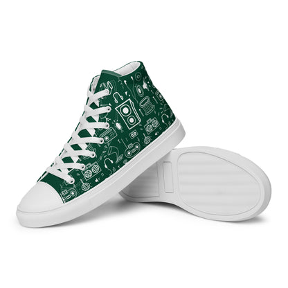 All The Music - Men’s high top canvas shoes Mens High Top Shoes Outside Australia Printed Offshore