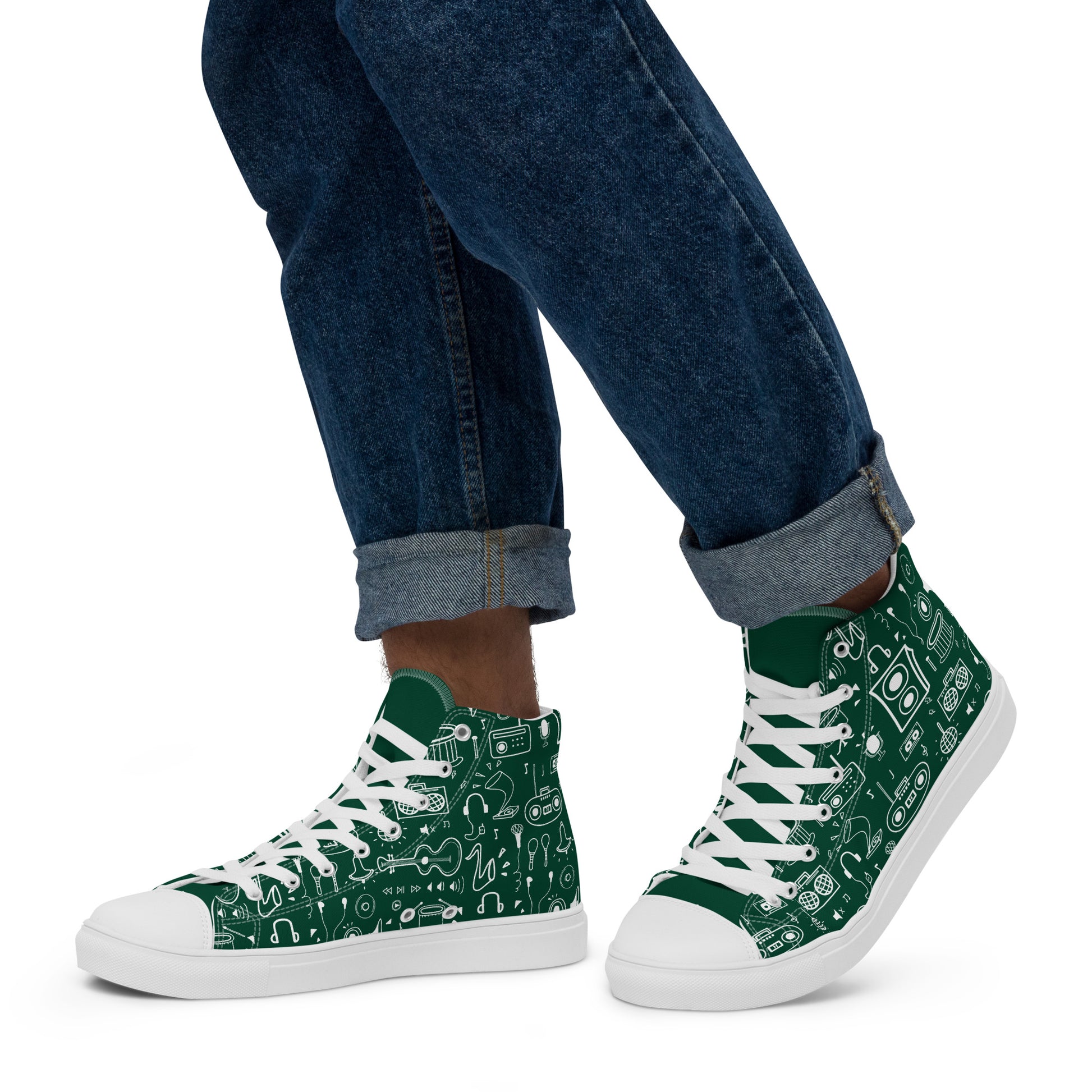 All The Music - Men’s high top canvas shoes Mens High Top Shoes Outside Australia